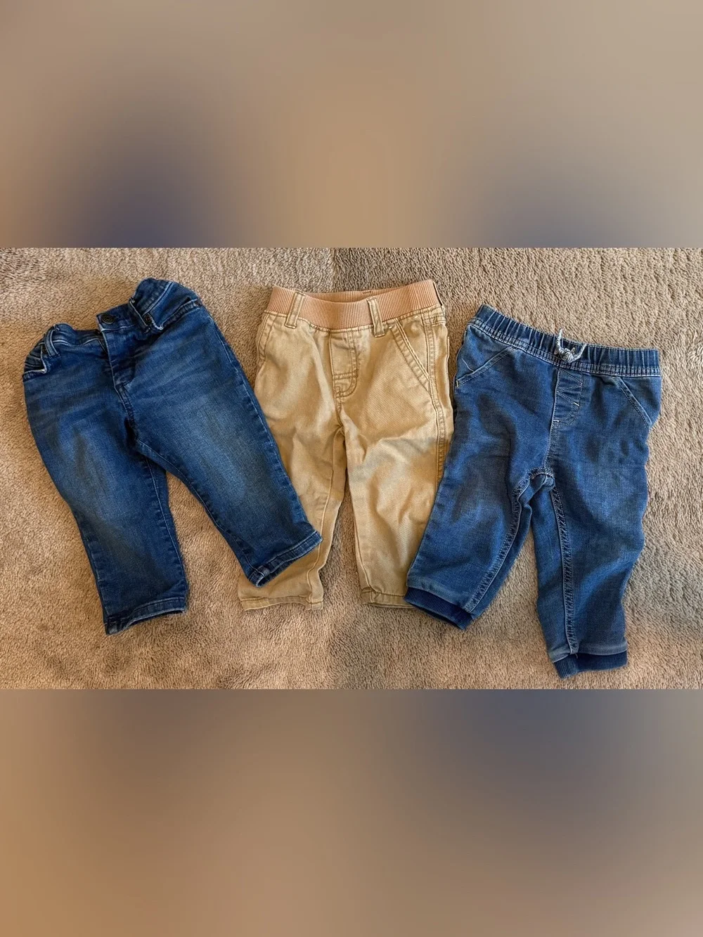 ♻️ Preowned Gymboree Baby Denim and Khaki Jeans, lot of 3